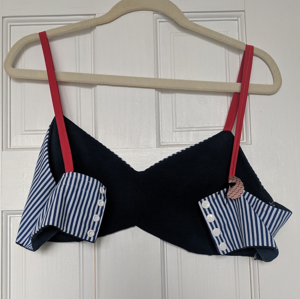 ✨1/kind NEW Nautical Cotton Bralette✨ - Picture 4 of 6